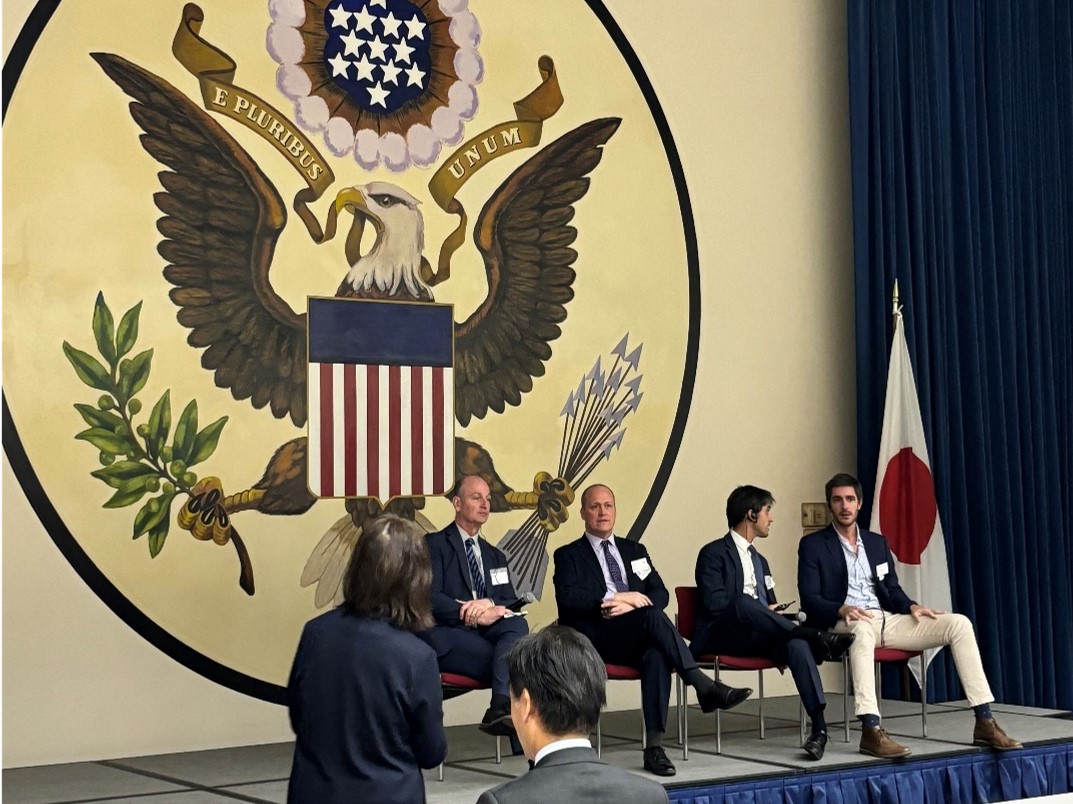 J.R. Simplot Company’s Gary Rudgers, Pairwise’s Dan Jenkins, and GDM’s Agustin Herrera Vegas and Tomas Tresca participated in a roundtable hosted by the U.S. Embassy in Toyko, Japan. (Photo credit: American Seed Trade Association)